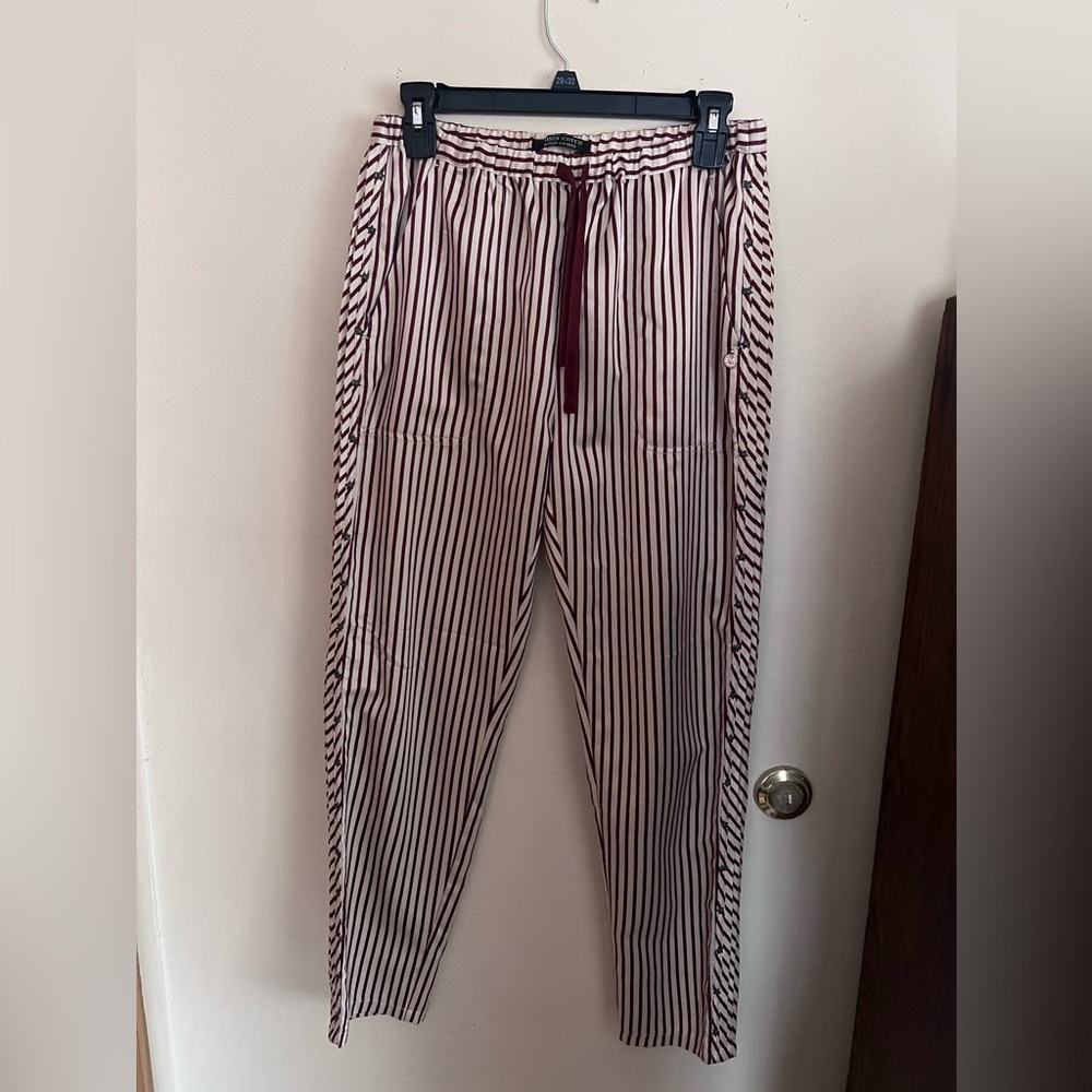 Maison Scotch by Scotch & Soda faux silk striped drawstring pants